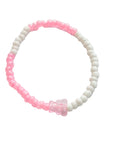 Pink and white seed bead bracelet